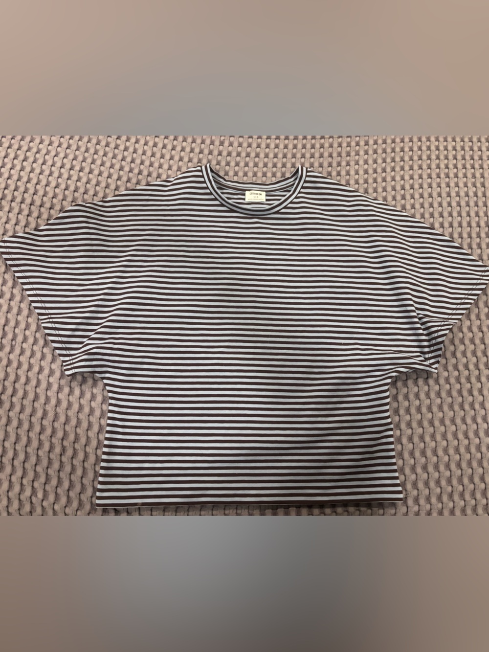 Cotton On Kids Striped Tee - Brown & White